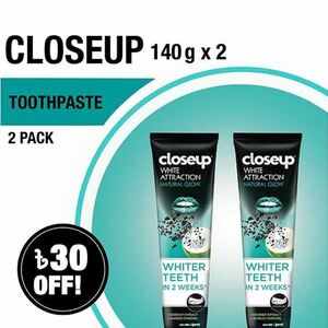 Closeup Toothpaste White Attraction Natural Glow 140gX2 Multipack