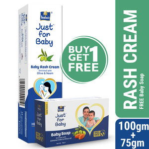 Parachute Just for Baby - Diaper Rash Cream 100g (Baby Soap 75g Free)
