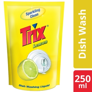 Trix Dishwashing Liquid 250ml Refill Lemon Sparkling Clean