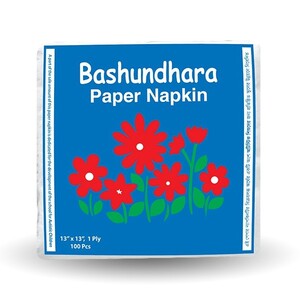 Bashundhara Napkin tissue 1 ply , 100 Sheets, White, Non-Perfumed