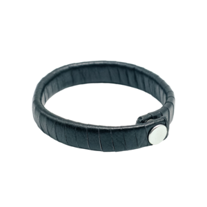 Lenor - Leather Wristband Spiral (Black)
