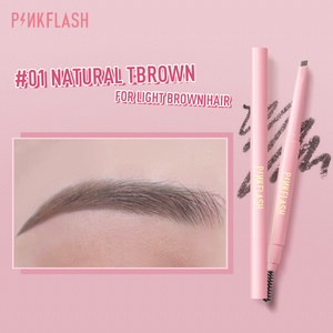 E09 - PINK FLASH Waterproof Auto Eyebrow Pencil - #01 Natural Brown