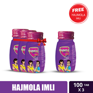 Dabur Hajmola Imli 100 Tablets Bottle (Buy 3 Get 1 Free)