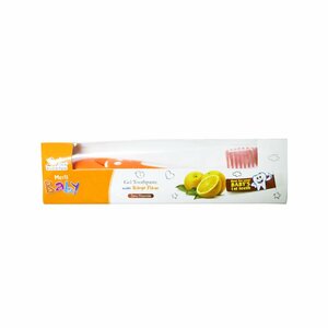 Meril Baby Gel Toothpaste Combo, Orange + Brush 1pc