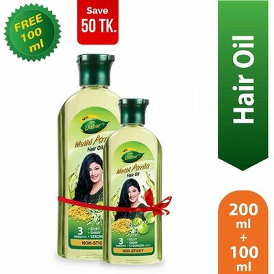 Dabur Methi Amla Hair Oil - 200ml (Methi Amla Hair Oil 100ml Free)