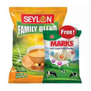 Seylon Tea (Family Bland) Foil Pack - 400 gm (1 pc Marks Milk Powder 100 gm Free)