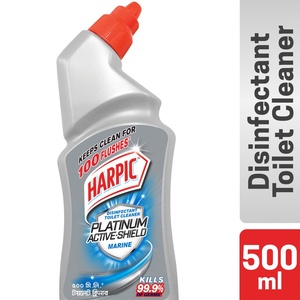 Harpic Platinum Toilet Cleaner, Stain Resistant Technology, prevents stain build-up upto 100 flushes, 500ml