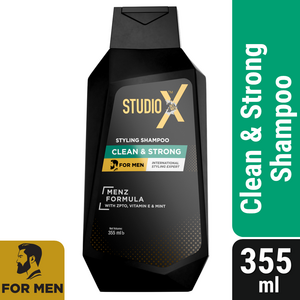 Studio X Clean & Strong Shampoo for Men 355ml (75gm Soap 2pcs Free)