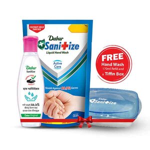 DABUR SANITIZE Hand Sanitizer 120 ml (Get Hand Wash 170 ml & Tiffin Box Free)