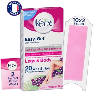 Veet Easy Gel 20 Wax Strip Normal Skin For Long Lasting Smoothness